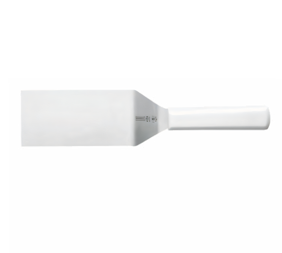 Product image #1 for Mundial 6 x 3 Inch Square-End Turner with Stainless Steel Blade and White Polypropylene Handle