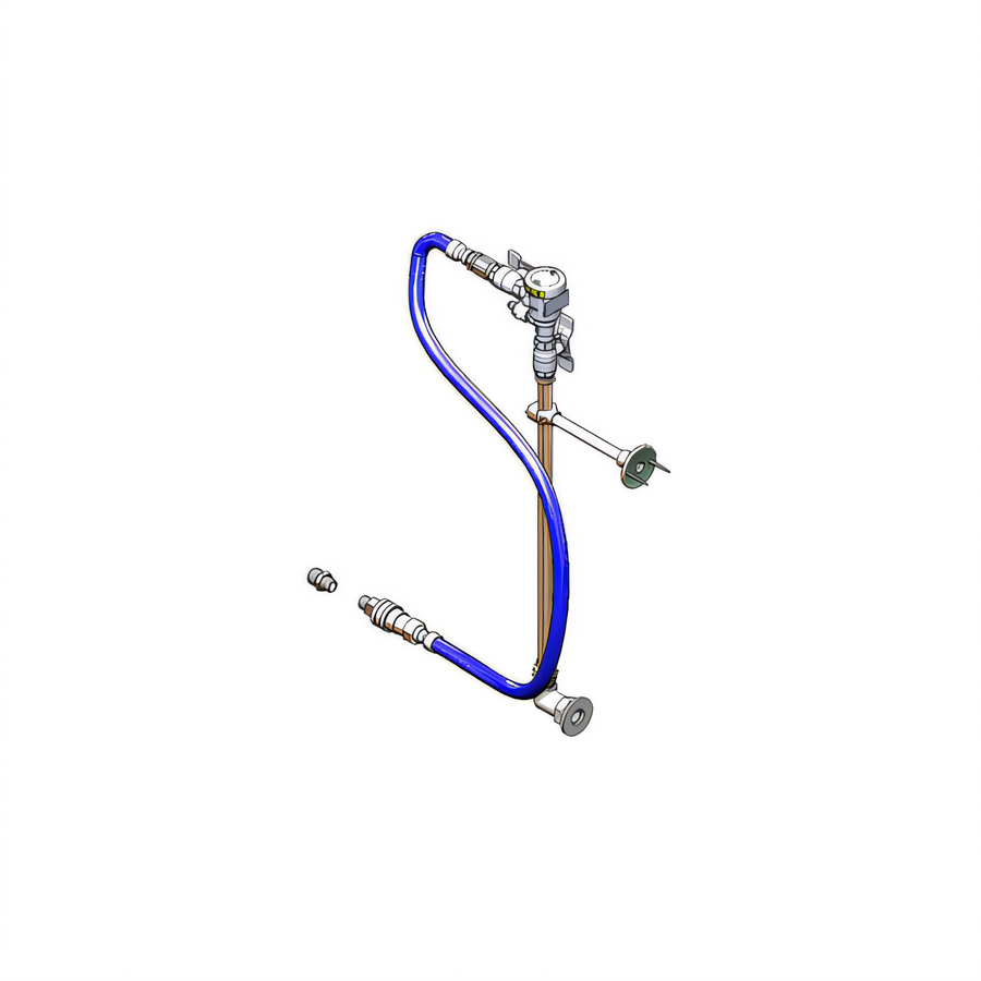 Product image #1 for T&S Brass Hose Reel Connector Kit with Vacuum Breaker, 18-Inch Riser, and 36-Inch Flexible Water Connector