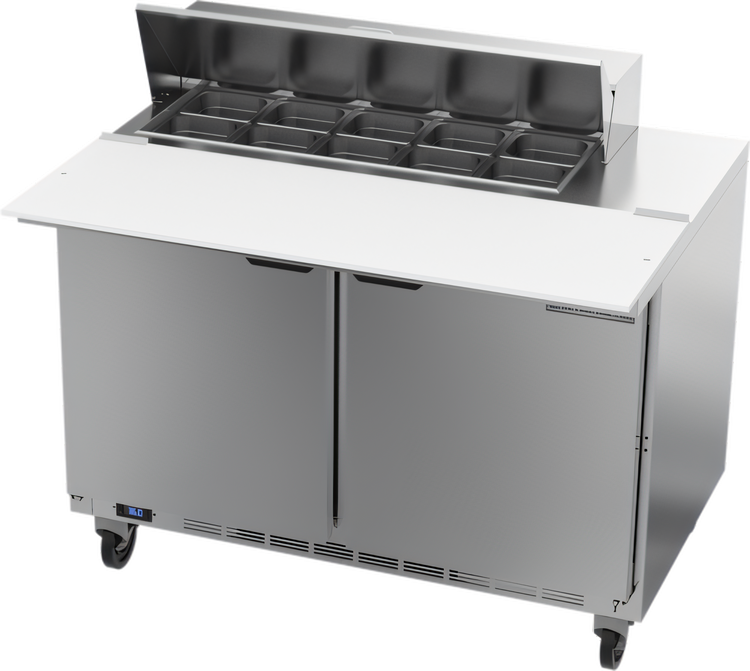 Product image #1 for Beverage-Air 48-Inch Two-Section Sandwich Top Refrigerated Prep Table with 10 1/6-Pan Capacity