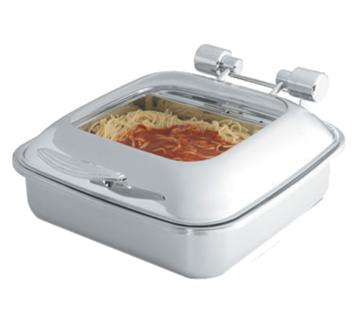 Product image #1 for Vollrath Intrigue® Square Glass-Top Induction Chafer, 6 Quart, Stainless Steel