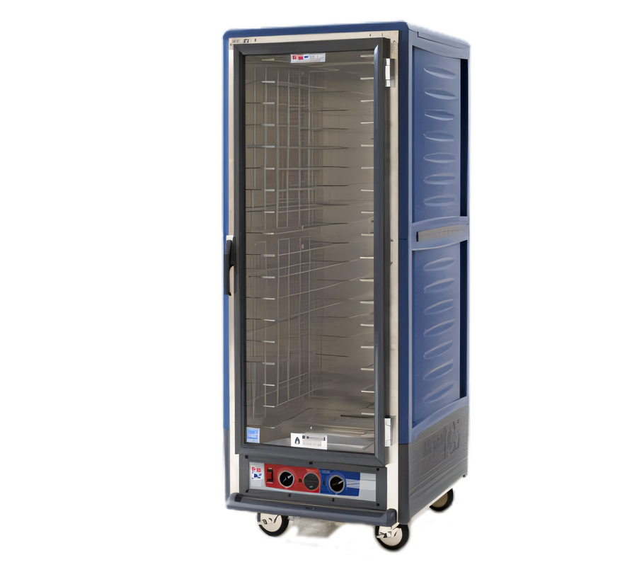 Product image #1 for Metro C5 3 Series Full-Height Combination Heated Holding & Proofing Cabinet, Low Watt, Clear Polycarbonate Door, Fixed Wire Slides, Blue