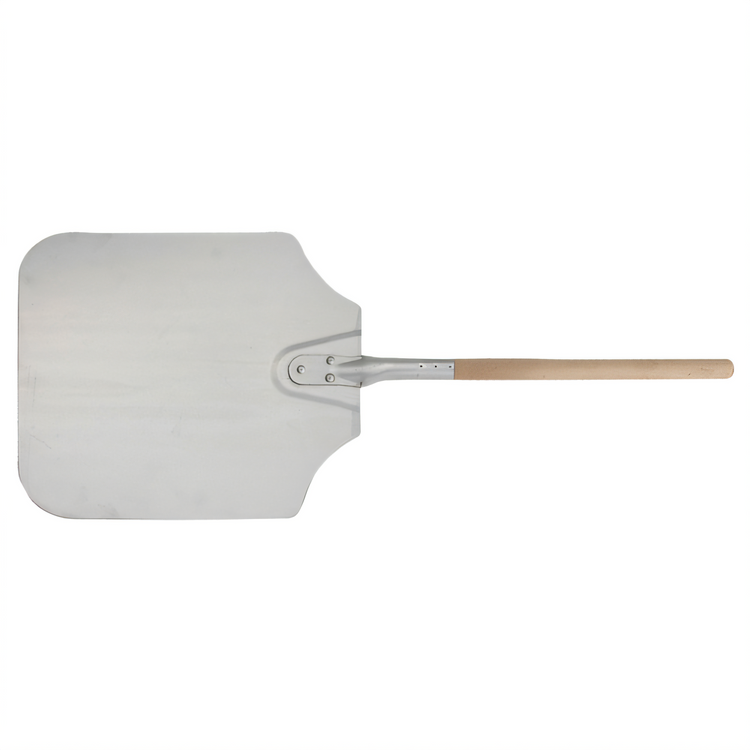 Product image #2 for Winco 14 x 16 Inch Rectangular Aluminum Pizza Peel with Wood Handle, 34 Inch Overall Length
