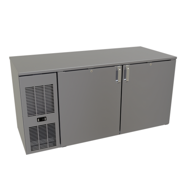 Product image #1 for Front-Serviced Pass-Thru Low Profile Back Bar Cooler, One Zone, 60 Inch, Two-Section