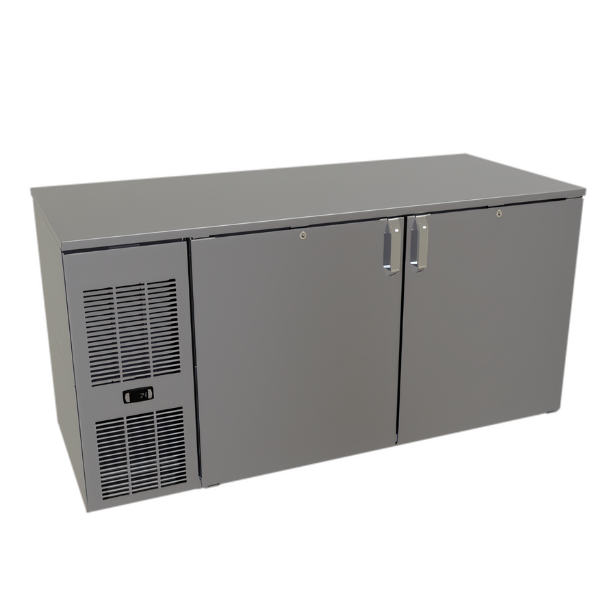Product image #1 for Front-Serviced Pass-Thru Low Profile Back Bar Cooler, One Zone, 60 Inch, Two-Section