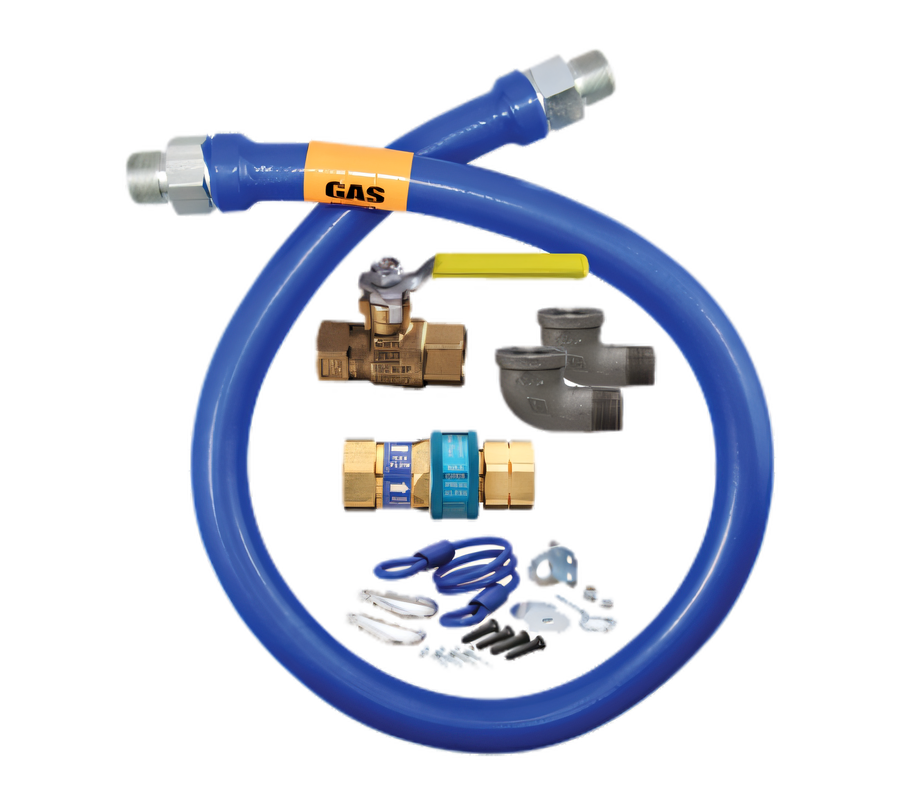 Product image #1 for Dormont Blue Hose 3/4 Inch Inside Diameter x 72 Inch Deluxe Moveable Gas Connector Kit