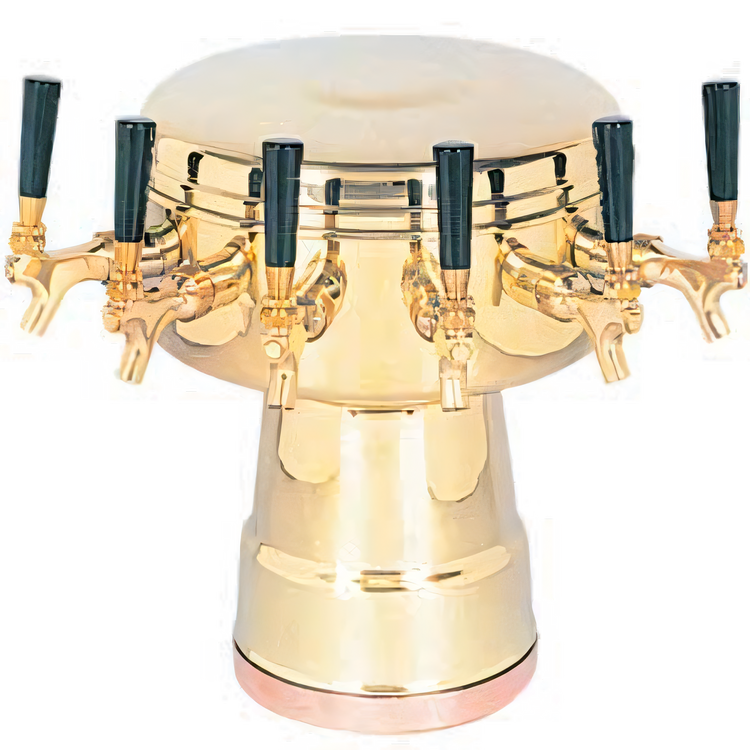 Product image #1 for Micro Matic Mushroom Countertop Air-Cooled 6-Faucet Polished Brass Draft Beer Tower