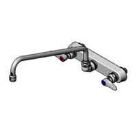 T&S Brass B-2291 Splash-Mounted Workboard Faucet, 8-Inch Centers, 14-Inch Swing Nozzle