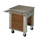 Thumbnail image #1 for Dinex DineXpress DXP2MCU Mitered Corner Mobile Serving Counter, Stainless Steel, 36-Inch Height