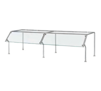 Vollrath Contemporary Single-Sided Buffet Breath Guard with Top Shelf, 2-Well, for Laminate or Corian Countertops