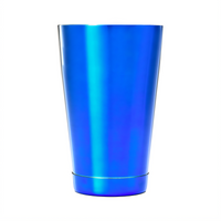 Barfly 18 oz Blue Stainless Steel Cocktail Shaker with Capped Bottom