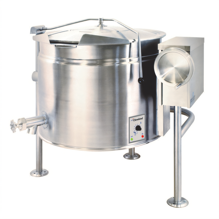 Product image #1 for Cleveland Range Short Series 60-Gallon Electric Manual Tilting Full Steam Jacketed Kettle, 35-Inch Rim Height
