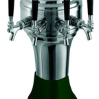 Thumbnail image #1 for Perlick Corporation 4056GR5BPC Glycol-Cooled 5-Faucet Countertop Draft Beer Tower, Polished Chrome with Green Ceramic Skirt