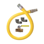 Thumbnail image #1 for Dormont Manufacturing 1650NPKIT60 Stationary Gas Connector Kit, 1/2" ID, 60" Long, PVC-Coated Stainless Steel