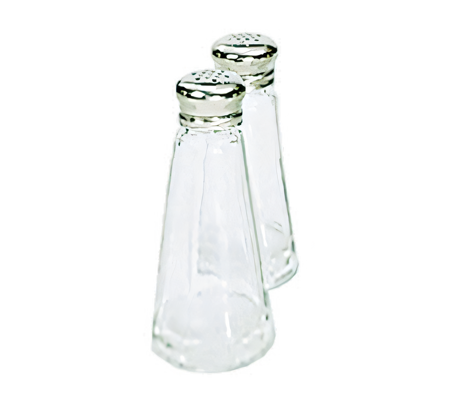 Product image #1 for Admiral Craft 3 oz. Tapered Glass Salt or Pepper Shaker with Stainless Steel Mushroom Top