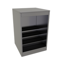 Glastender 24-Inch Wide Back Bar Liquor Display Cabinet with Open Front and LED Lighting