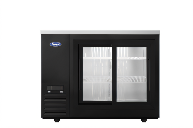 Product image #1 for Atosa 48-Inch Shallow Depth Two-Section Back Bar Cooler with Sliding Glass Doors
