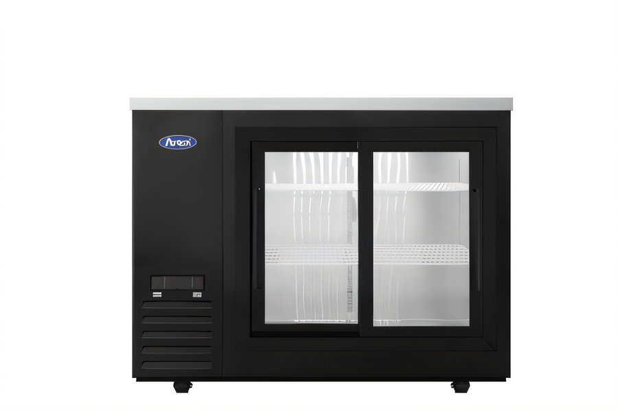 Product image #1 for Atosa 48-Inch Shallow Depth Two-Section Back Bar Cooler with Sliding Glass Doors