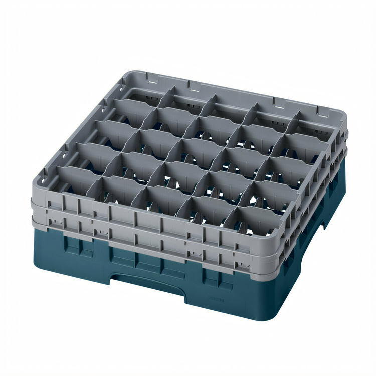 Product image #2 for Cambro Camrack Full Size 25-Compartment Low Profile Glass Dishwasher Rack, Teal