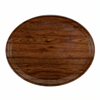 Cambro Camtray Oval Fiberglass Serving Tray, 19-1/4 x 24 Inches, Country Oak