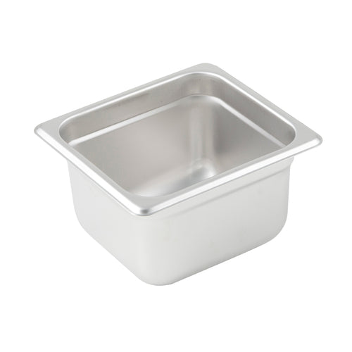 Product image #2 for Winco 1/6 Size 4-Inch Deep 25 Gauge Straight-Sided Stainless Steel Steam Table Pan