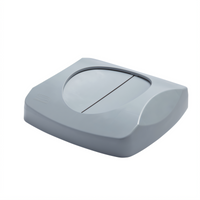 Untouchable Swing-In Top Trash Can Lid, 16-Inch Square, Gray