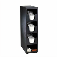 3-Section Black Polystyrene Lid & Straw Organizer Tower