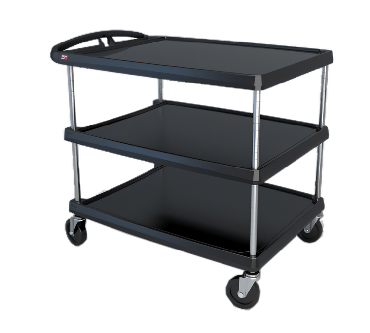 Product image #1 for Metro myCart Series 3-Shelf Open Base Polymer Utility Cart, Black