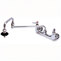 T&S Brass Splash-Mounted Pot Filler Faucet with 8-Inch Centers and 18-Inch Double-Jointed Swing Nozzle