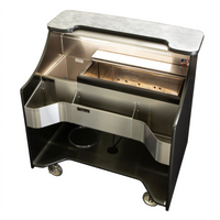 Perlick Tobin Ellis Signature Mobile Bar with 42-Inch Bartending Width, Ice Chest, Bottle Well, and LED Task Lighting