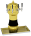 Thumbnail image #1 for Glastender Zeus 5-Faucet Polished Brass Draft Dispensing Tower with Surface-Mount Drain Pan
