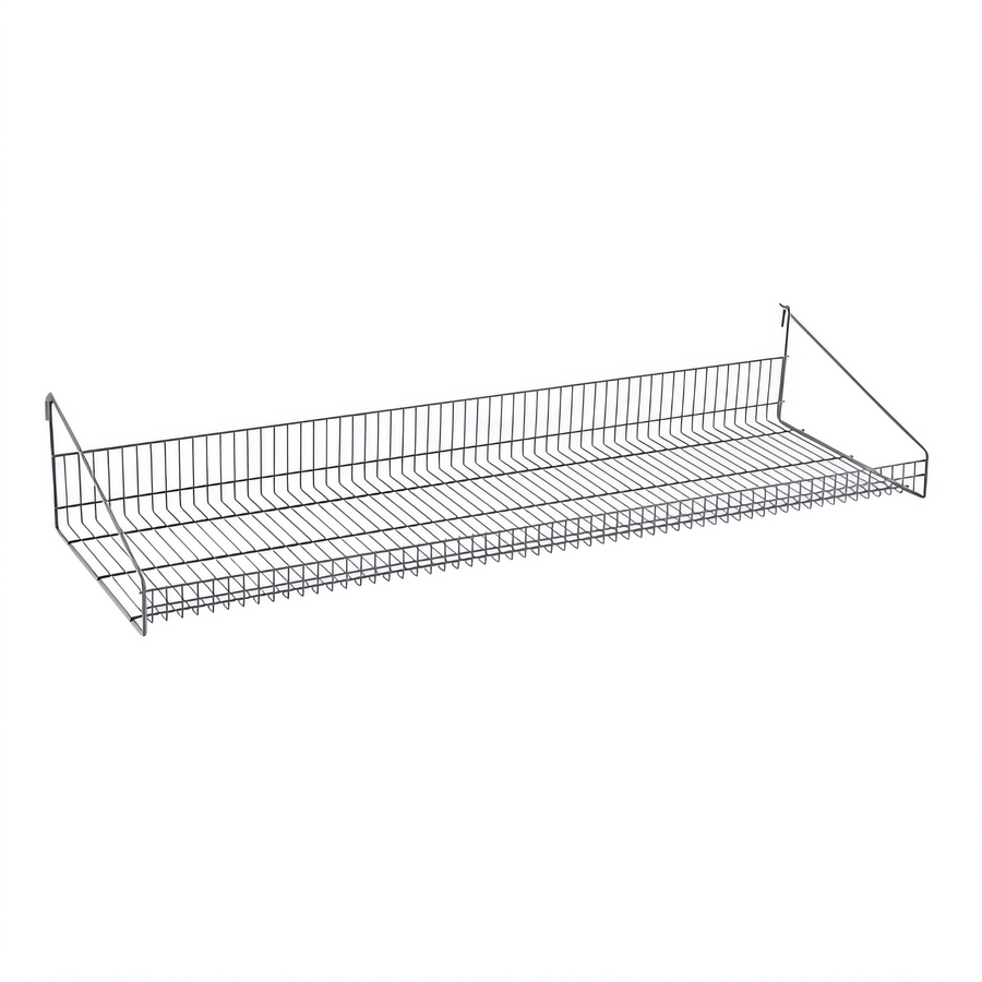 Product image #1 for Metro SmartWall 48-Inch W x 14-Inch D Wall-Mounted Grid Shelf with Retaining Edge, Metroseal Gray