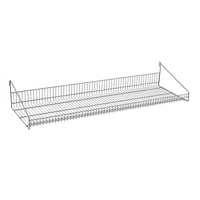Metro SmartWall 48-Inch W x 14-Inch D Wall-Mounted Grid Shelf with Retaining Edge, Metroseal Gray