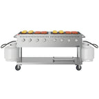 Thumbnail image #1 for Koolmore KM-CGM-60 Mobile Propane Charbroiler, 8 Burners, 304 Stainless Steel, 4 Stainless Steel Grates