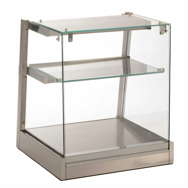 Product image #1 for Antunes Countertop Heated Display Cabinet, Two-Tier, Open-Back, Straight Glass Front, 23 3/4-Inch Wide
