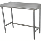Thumbnail image #1 for Advance Tabco 132" x 36" 16 Gauge 430 Stainless Steel Open Base Work Table with 1-1/2" Rear Up-Turn