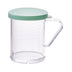 Thumbnail image #1 for Winco 10 oz Clear Polycarbonate Spice Shaker/Dredge with Handle and Green Snap-On Lid