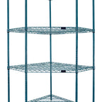 Thumbnail image #1 for Quantum WR74-2442CRNP 24 x 42-Inch Five-Sided Stationary Wire Shelving Starter Kit, 4 Shelves, Green Epoxy