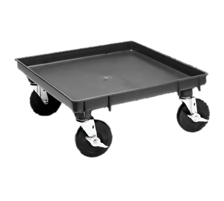 Product image #1 for Rack-Master Recycled Black Single-Stack Dish & Glass Rack Dolly Base with 2 Locking Casters