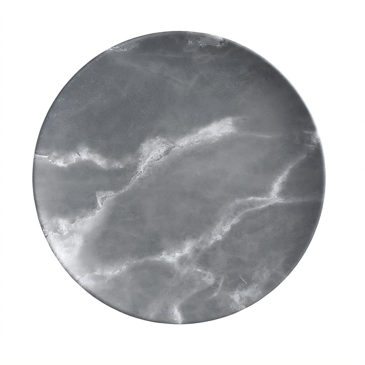 Product image #1 for American Metalcraft 11-1/2 Inch Round Coupe Melamine Plate, Matte Marble Gray