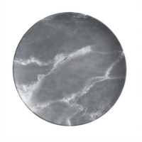 American Metalcraft 11-1/2 Inch Round Coupe Melamine Plate, Matte Marble Gray