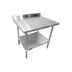 Thumbnail image #1 for Sapphire 36 Inch x 24 Inch 16 Gauge 304 Stainless Steel Work Table with 5 Inch Backsplash and Undershelf