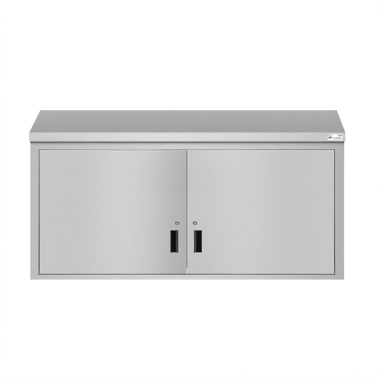 Product image #1 for Commercial Wall-Mounted Stainless Steel Storage Cabinet with Locking Hinged Doors and 2 Shelves