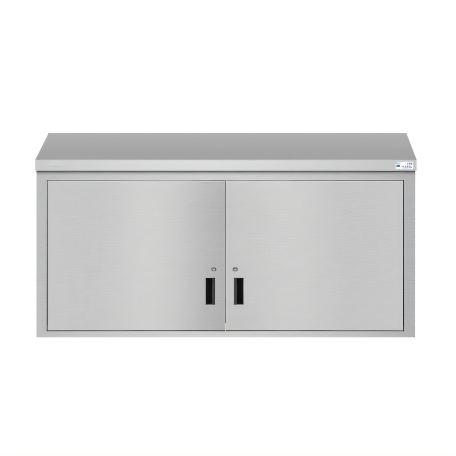 Product image #1 for Commercial Wall-Mounted Stainless Steel Storage Cabinet with Locking Hinged Doors and 2 Shelves
