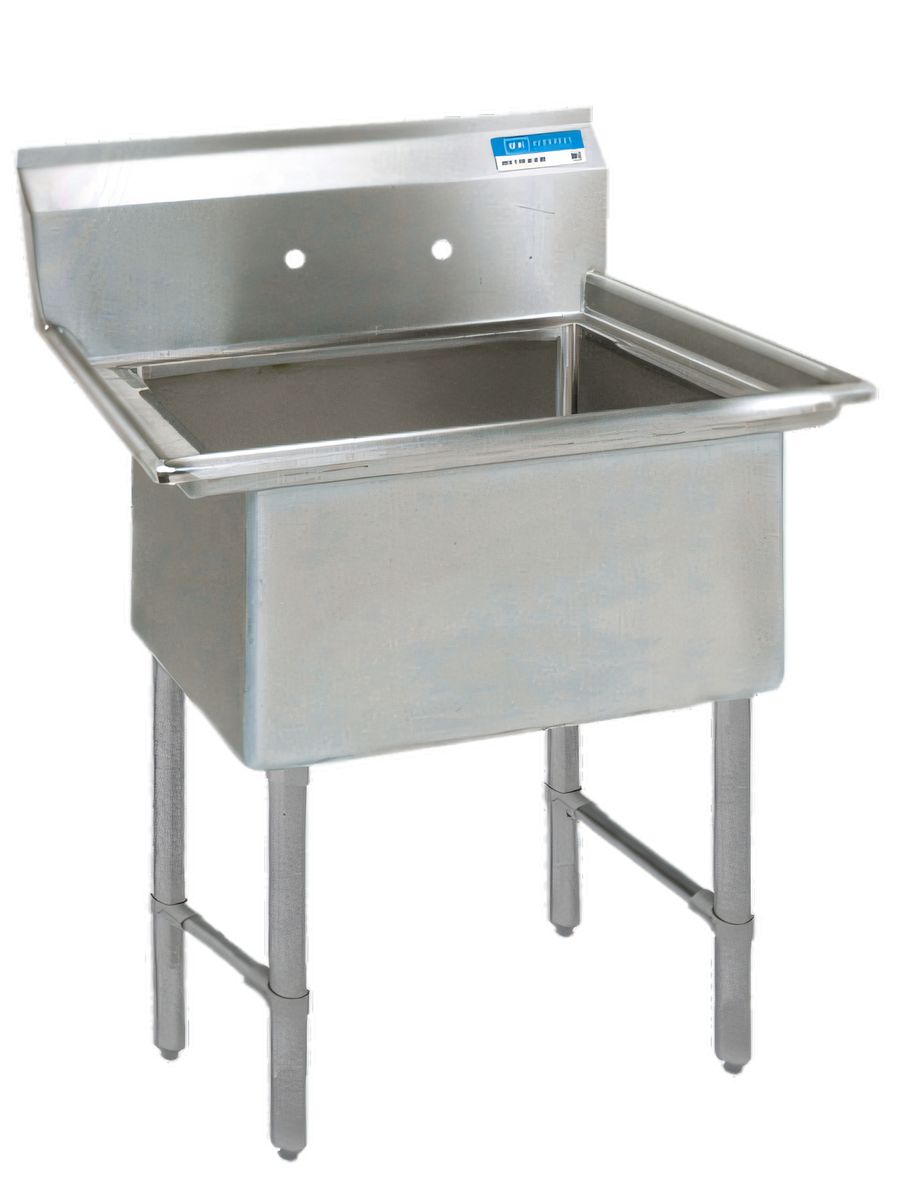 Product image #1 for BK Resources One-Compartment No-Drainboard Stainless Steel Compartment Sink with 24 x 24 x 14 Inch Bowl and 10 Inch Backsplash