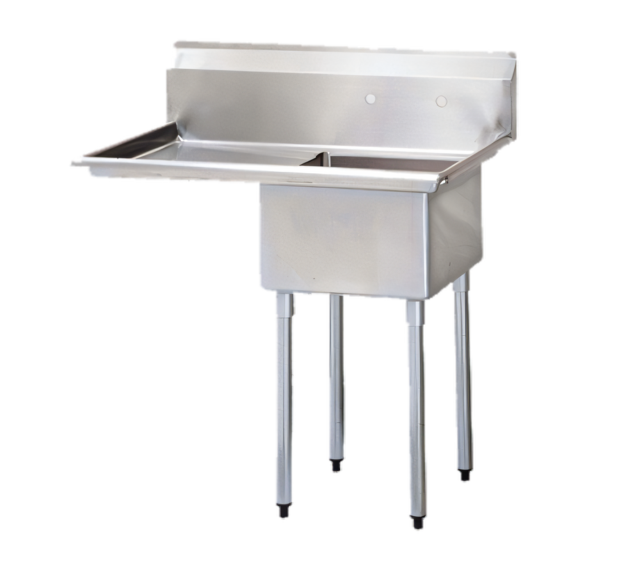 Product image #1 for Turbo Air 1-Compartment Stainless Steel Sink with 24-Inch Left-Hand Drainboard and 24 x 24 x 14 Inch Bowl