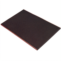 Spill-Stop Flexible Rubber Service Bar Mat, 18 x 12 Inch, Brown