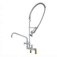 T&S Brass Big-Flo EasyInstall Wall-Mount Pre-Rinse Unit with Add-On Faucet and 14-Inch Swing Nozzle