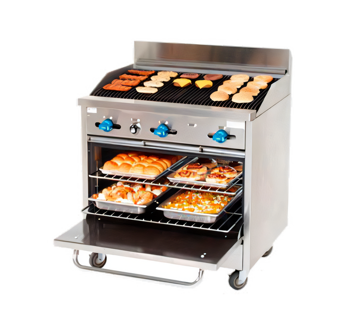Product image #1 for Comstock-Castle 36-Inch Gas Char-Broiler Range with Standard Oven