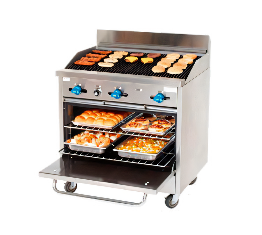 Product image #1 for Comstock-Castle 36-Inch Gas Char-Broiler Range with Standard Oven