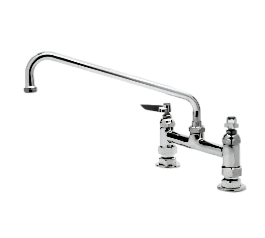 Product image #1 for T&S Brass Deck Mount Mixing Faucet with 12-Inch Swing Nozzle and 8-Inch Centers